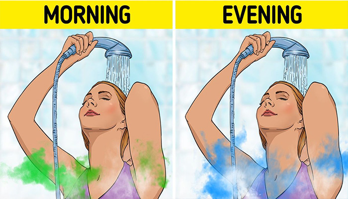 دوش گرفتن در زمان های مختلف
